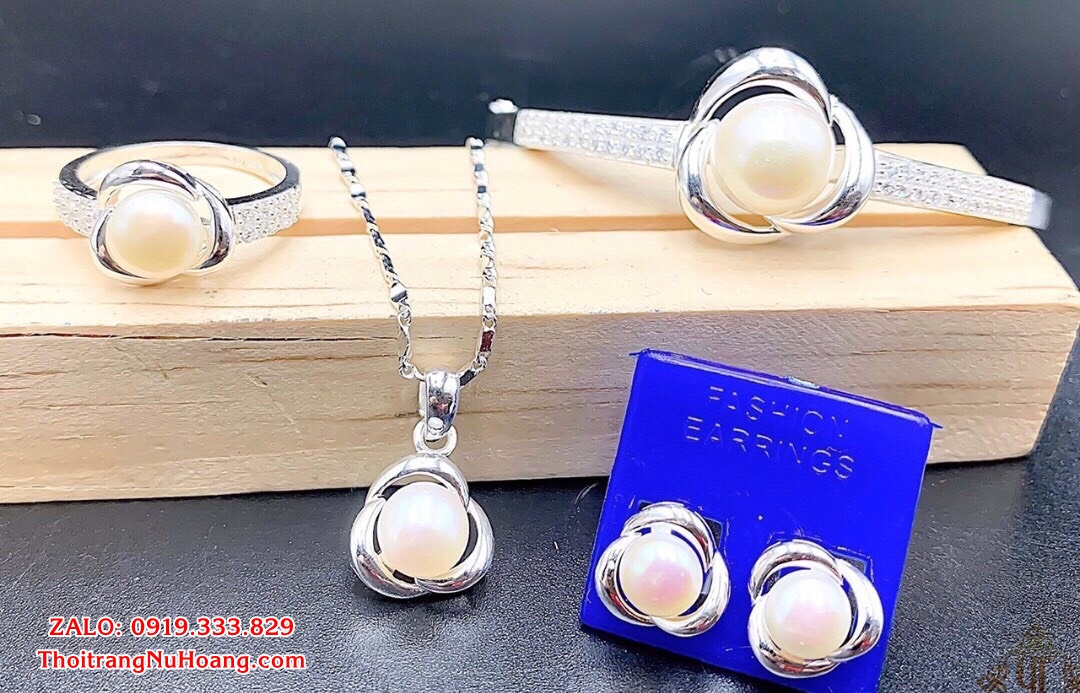 10 Bộ trang sức Bạc Ngọc Trai cao cấp NT02