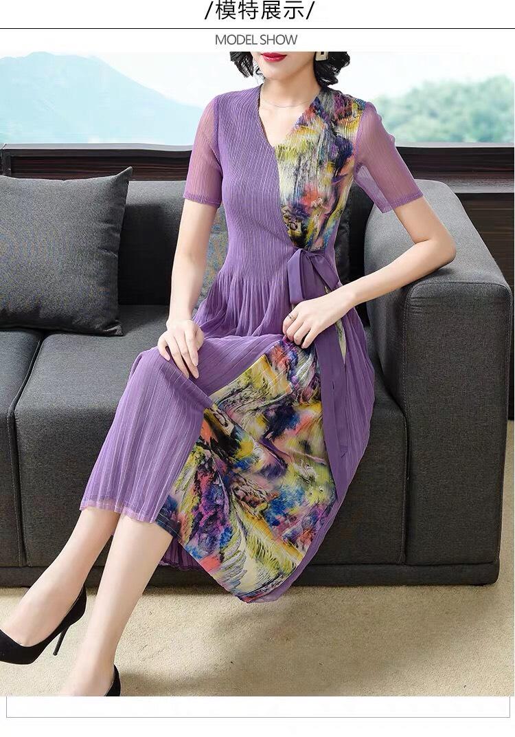 Đầm Dập Li Phối Hoa Cột Eo HN642