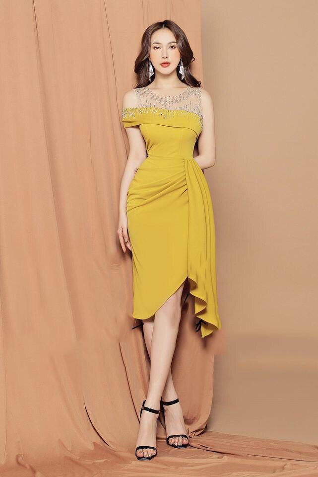 ĐẦM BODY NHÚNG TÀ KẾT NÚT D567