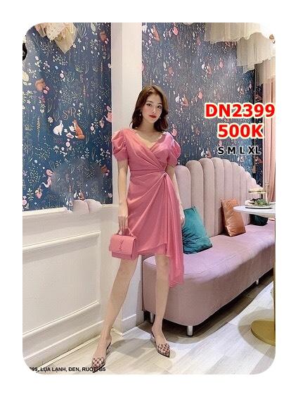 ĐẦM CỔ CHÉO EO THẮT NƠ DÀI XUỐNG LAI - DN2399
