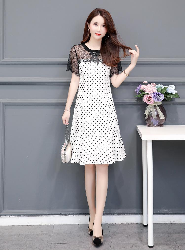 ĐẦM CHẤM BI PHỐI REN -HN658