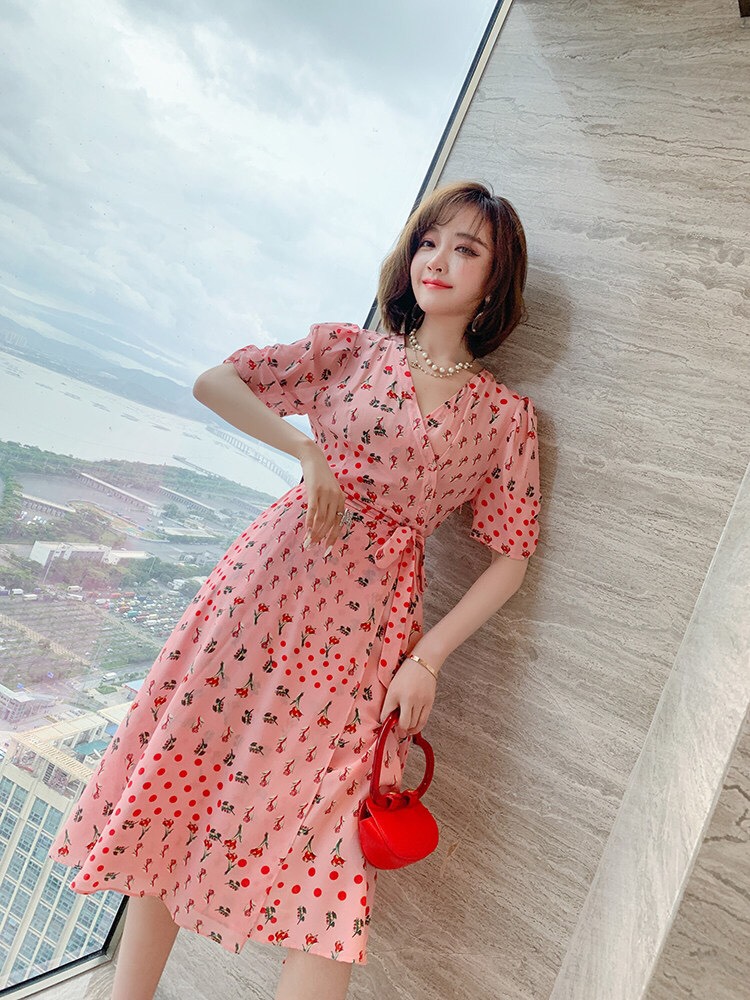 ĐẦM MAXI HOA PHỐI BI CỘT EO- HN705