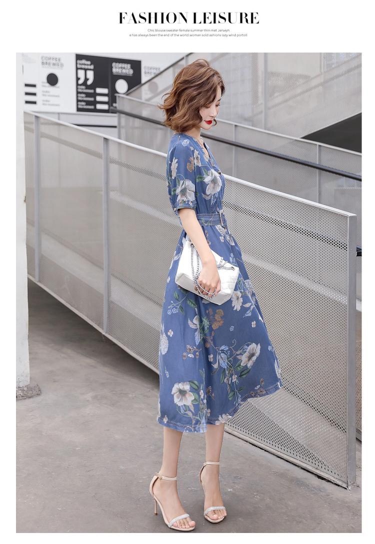 ĐẦM  HỌA TIẾT CO CẤP HÀNG NHẬP -HN707
