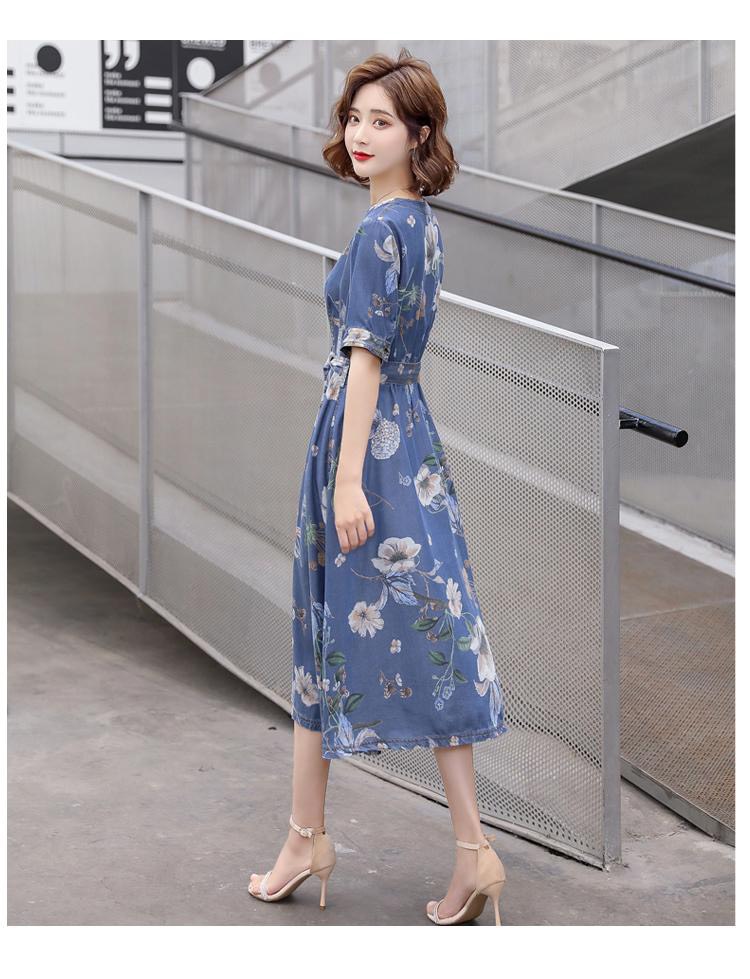 ĐẦM  HỌA TIẾT CO CẤP HÀNG NHẬP -HN707