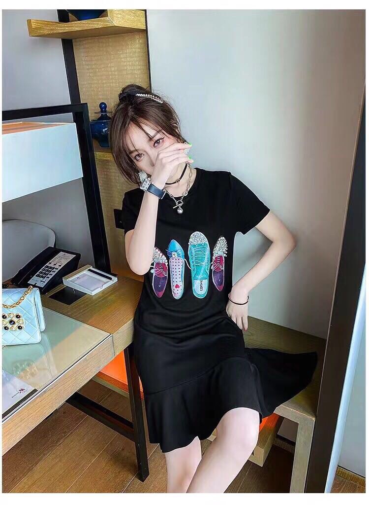 ĐẦM THUN CHIẾC GIÀY  CAO CẤP HÀNG NHẬP -HN709