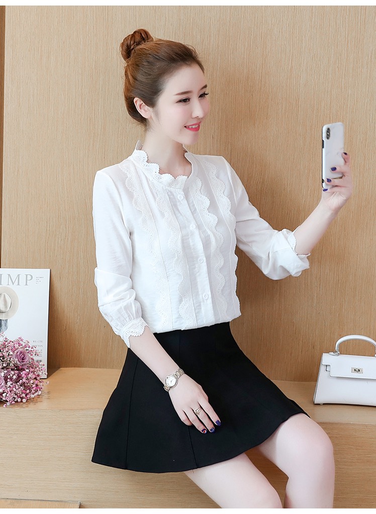 AÓ SƠ MI VIỀN REN GỢN SÓNG-SM41
