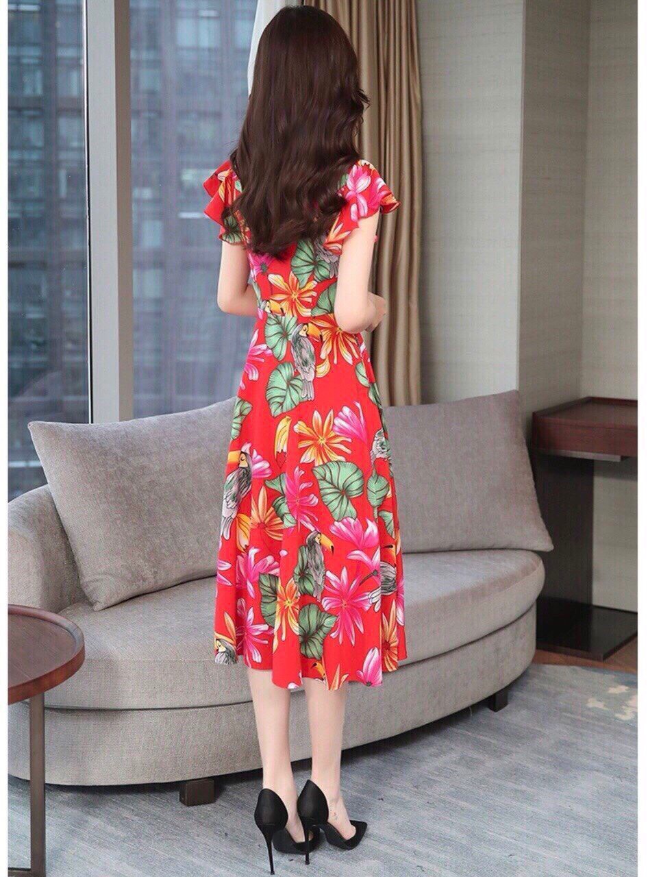 ĐẦM XÒE HỌA TIẾT CỔ NƠ CAO CẤP -HN717