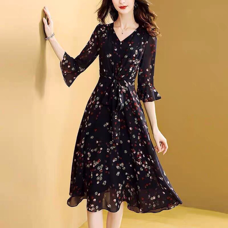 ĐẦM BI MÀU CỘT EO CÁCH ĐIÊU -HN719