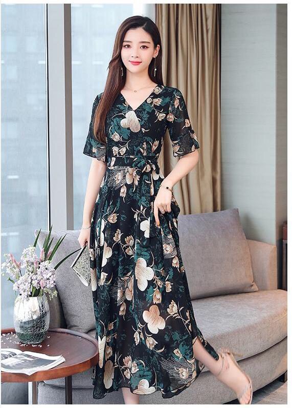 ĐẦM MAXI HOA TAY CON -HN729