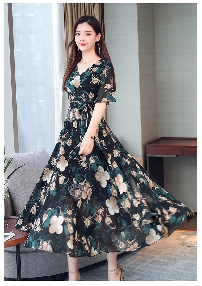 ĐẦM MAXI HOA TAY CON -HN729