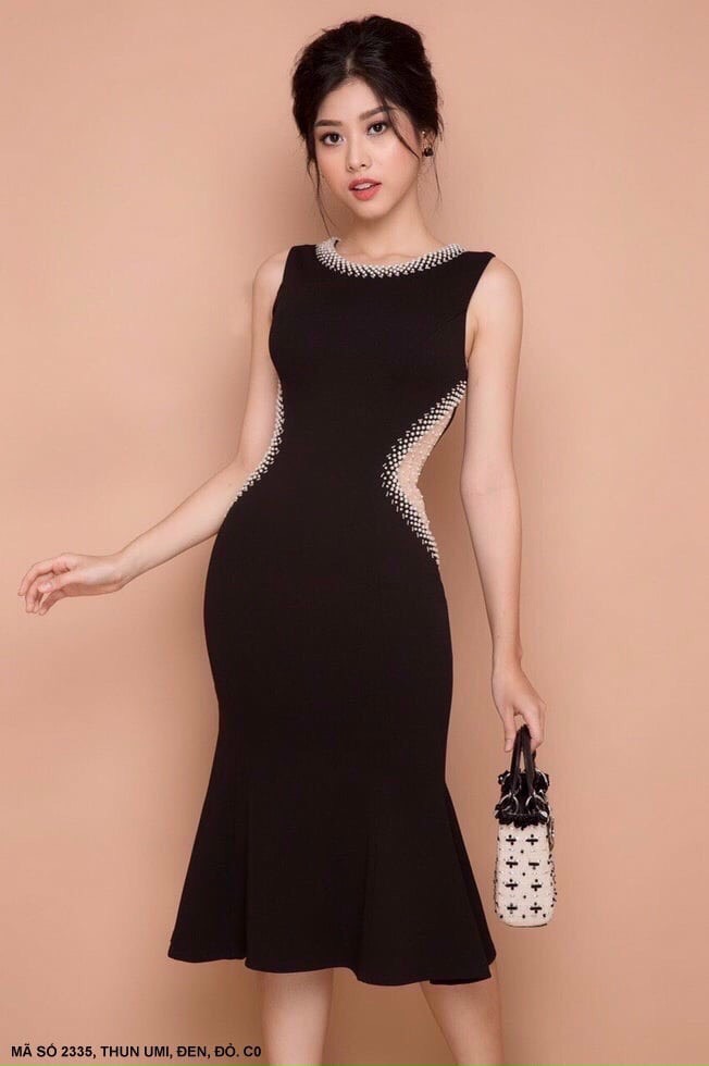 Đầm Ôn Eo Phối Lưới Lai Dún - D2335