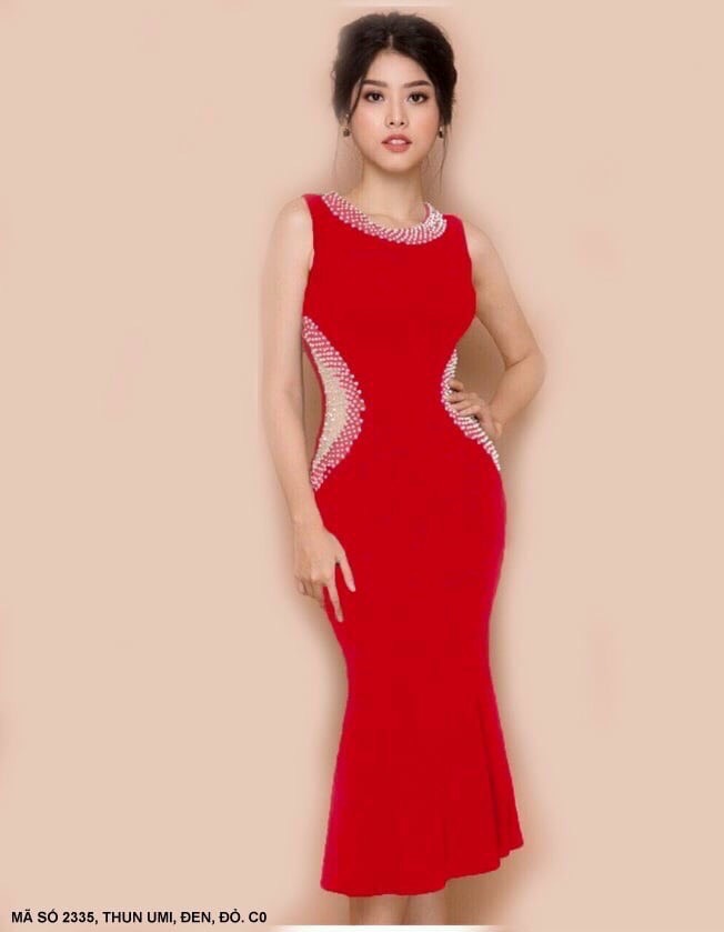 Đầm Ôn Eo Phối Lưới Lai Dún - D2335