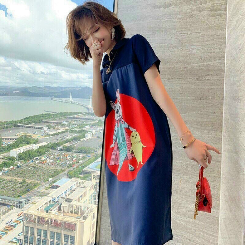 Đầm Suông Phối Họa Tiết - HN945