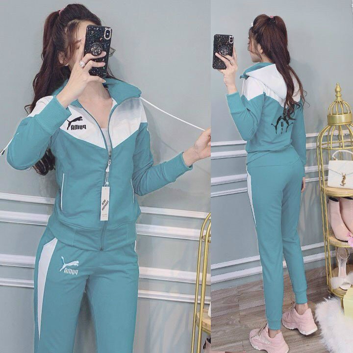 SET BỘ THỂ THAO NÓN PHỐI MÀU  PUMA THÊU CAO CẤP - BTN164
