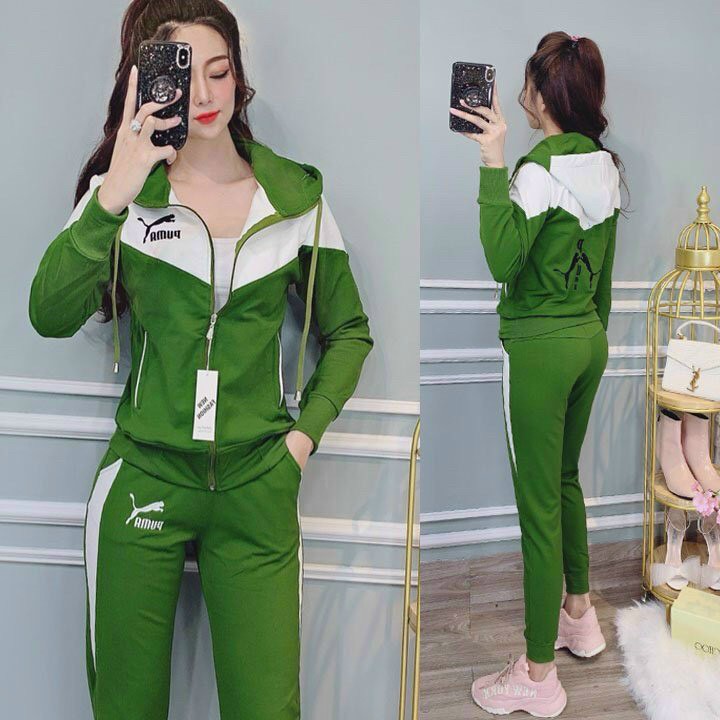 SET BỘ THỂ THAO NÓN PHỐI MÀU  PUMA THÊU CAO CẤP - BTN167