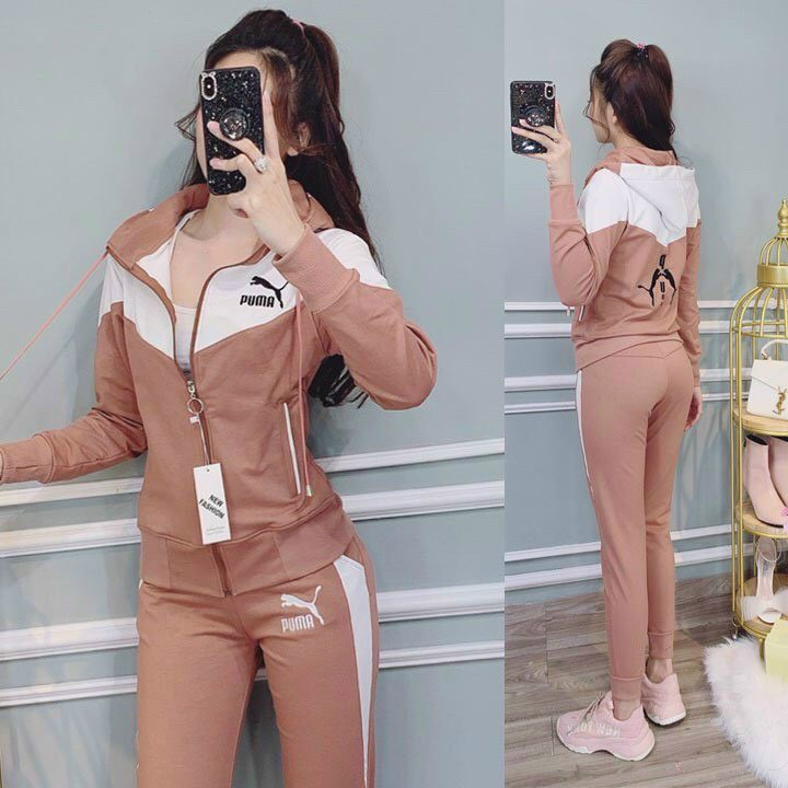 SET BỘ THỂ THAO NÓN PHỐI MÀU  PUMA THÊU CAO CẤP - BTN168