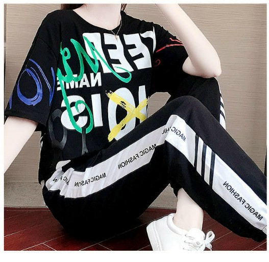 Set Bộ Thời Trang Phối Họa Tiết Chữ Rock - BTN181