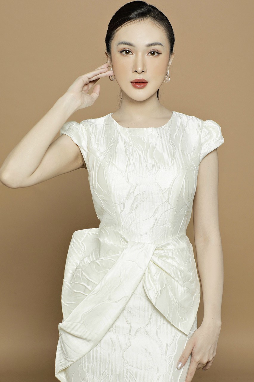 Đầm Gấm Body Bản Nơ- D773