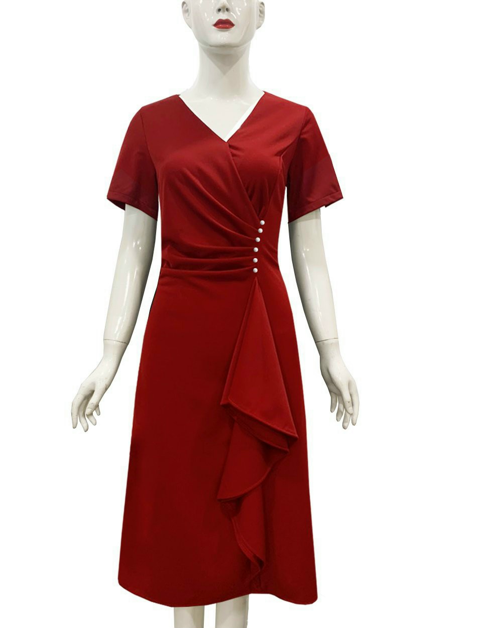 Đầm Xòe Phối Bèo Đính Hạt Trai - HN1049