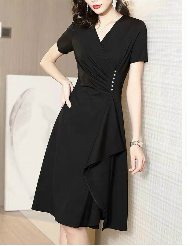 Đầm Xòe Phối Bèo Đính Hạt Trai - HN1049