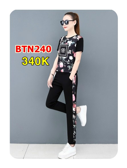 Set Bộ Thời Trang Cườm Đá Sang Trọng Trên Nền Hoa 3D - BTN240