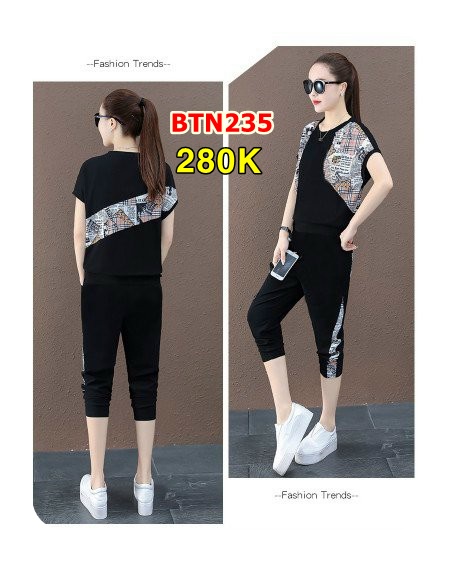 Set Bộ Thời Trang Lửng Phối Họa Tiết 3D- BTN235