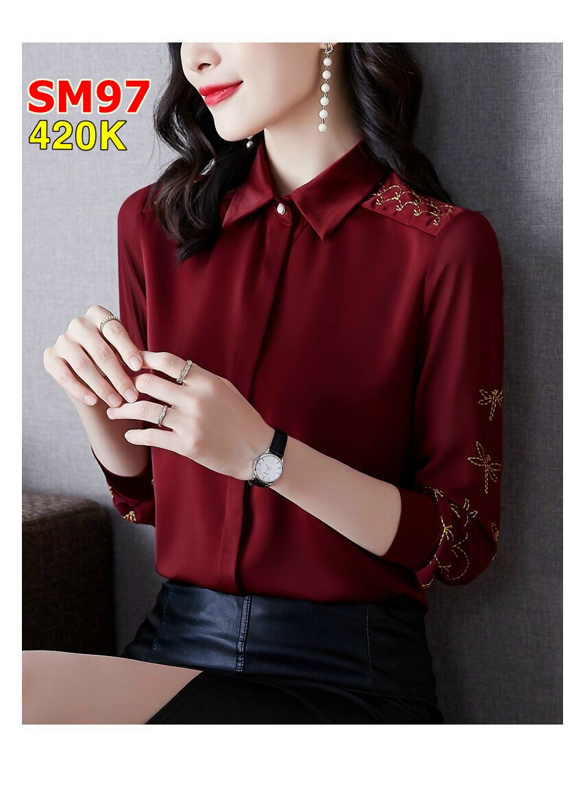 Áo Sơ Mi Thêu Chuồn Chuồn - SM97