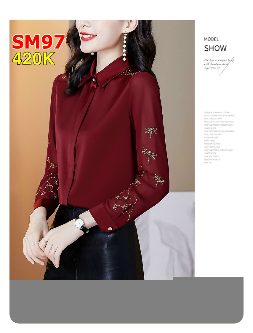 Áo Sơ Mi Thêu Chuồn Chuồn - SM97