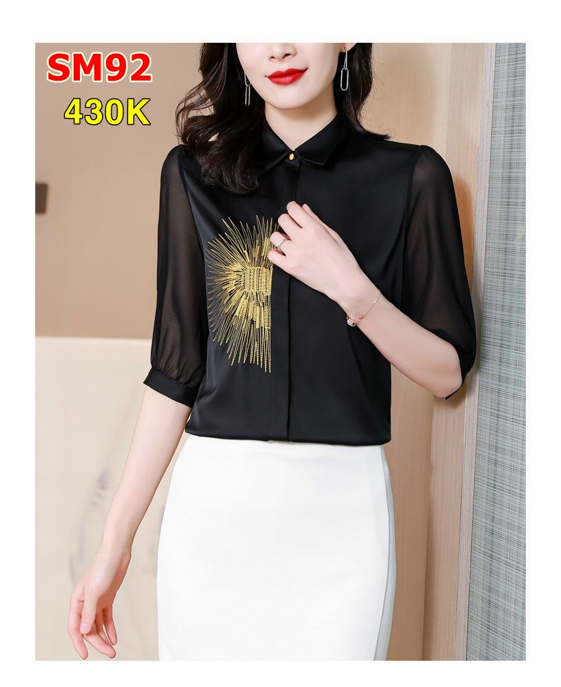 Áo Sơ Mi Tay Lỡ Thêu Cao Cấp - SM92