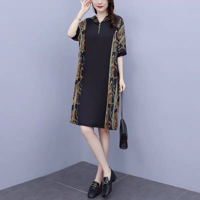 Đầm Suông Nón Phối Thổ Cẩm - HN1117