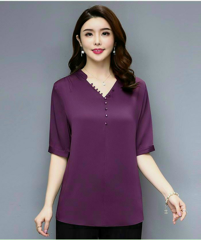 Áo Sơ Mi Trung Niên Đính Nút Cách Điệu - SM115