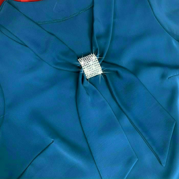 Áo Sơ Mi Trung Niên Đính Cườm Phối Tay Loe Xinh Xắn - SM116