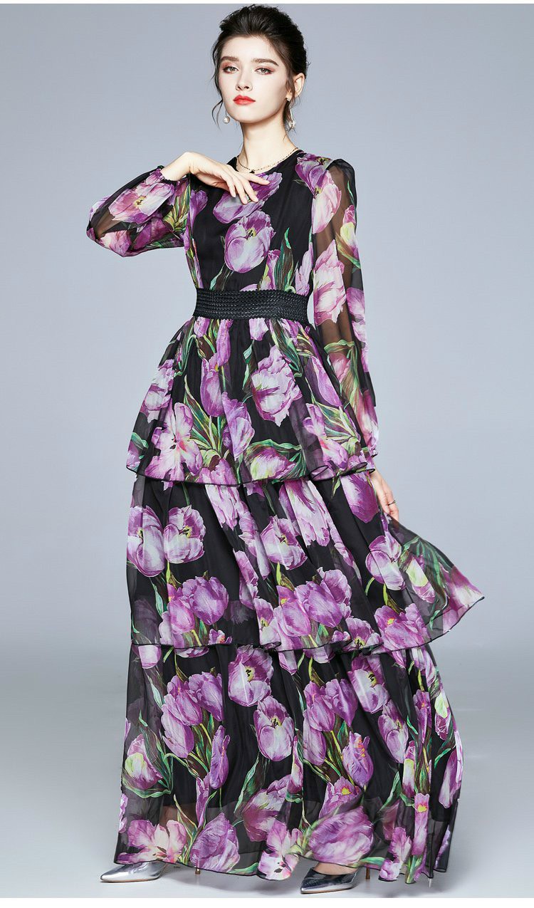 Đầm Maxi Tulip Tầng- HN1127