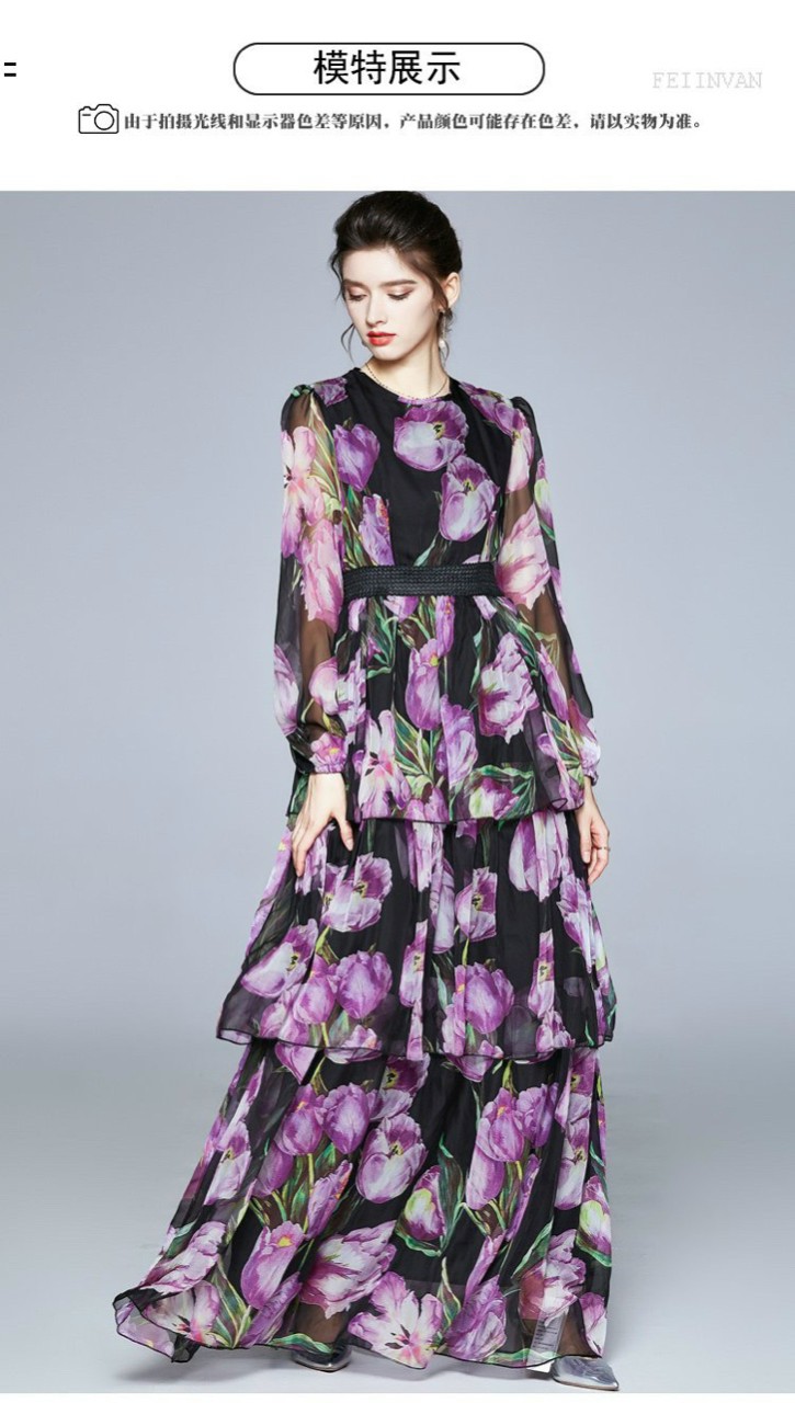 Đầm Maxi Tulip Tầng- HN1127