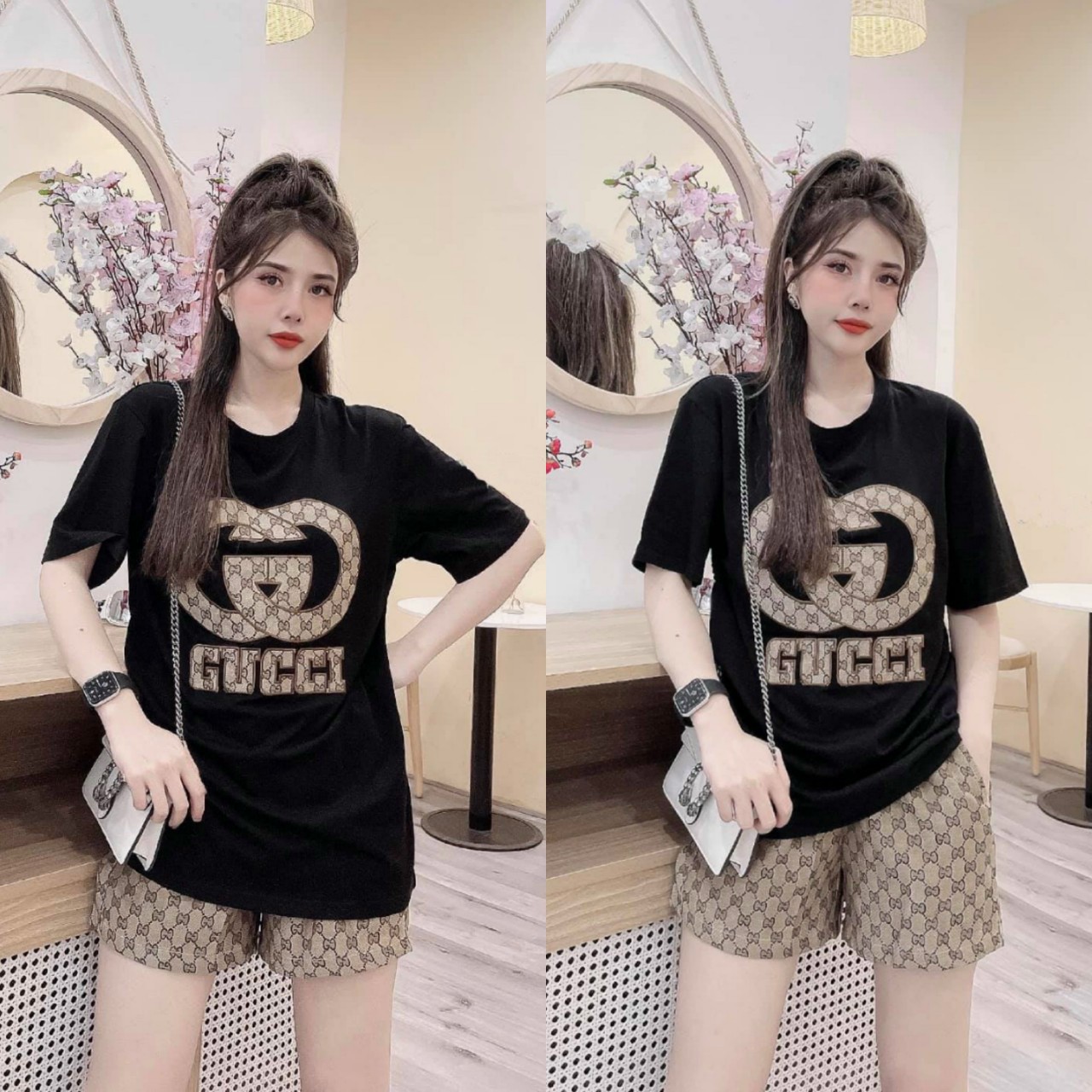 SET BỘ THUN GUCCI THÊU CÁ TÍNH- BTN309