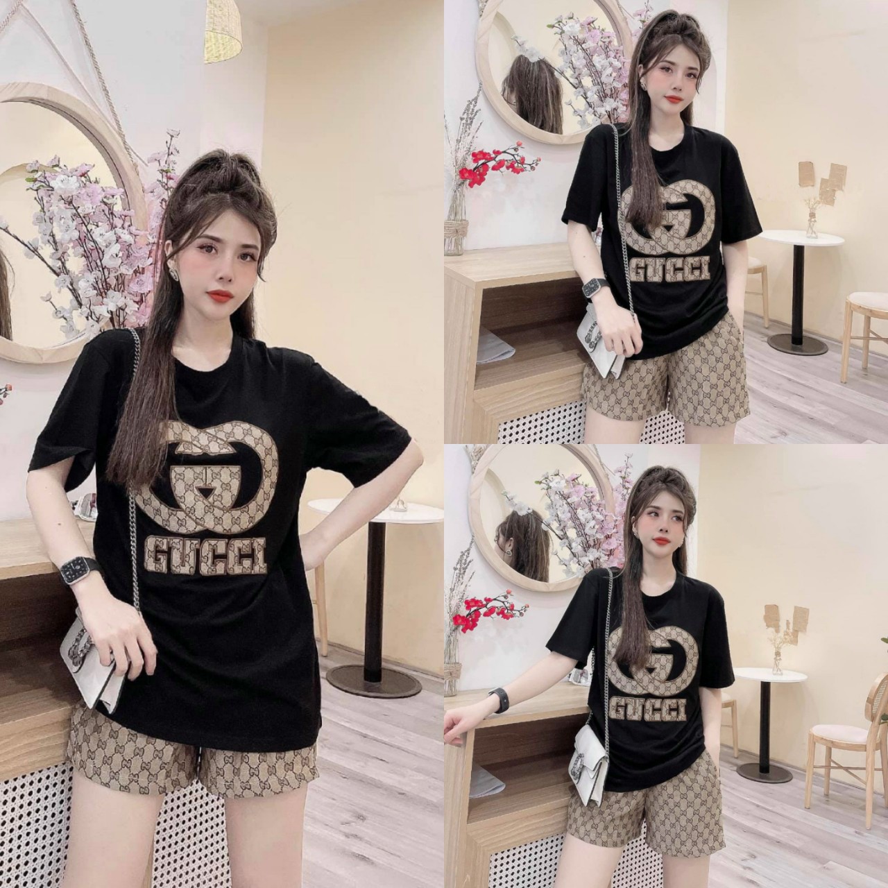 SET BỘ THUN GUCCI THÊU CÁ TÍNH- BTN309