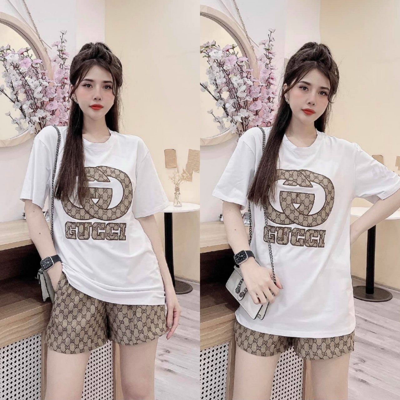 SET BỘ THUN GUCCI THÊU CÁ TÍNH- BTN309