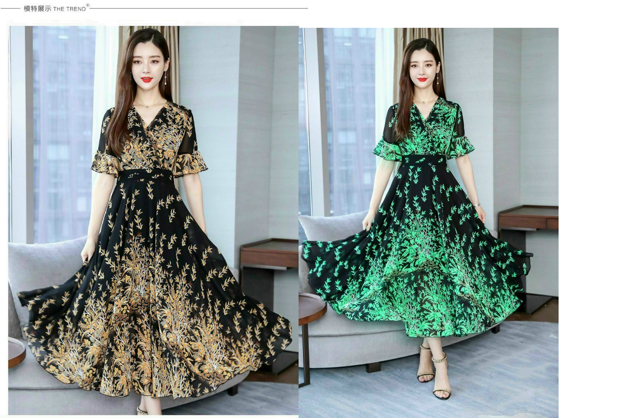 ĐẦM MAXI HOA DÁNG DÀI CAO CẤP - HBN1136