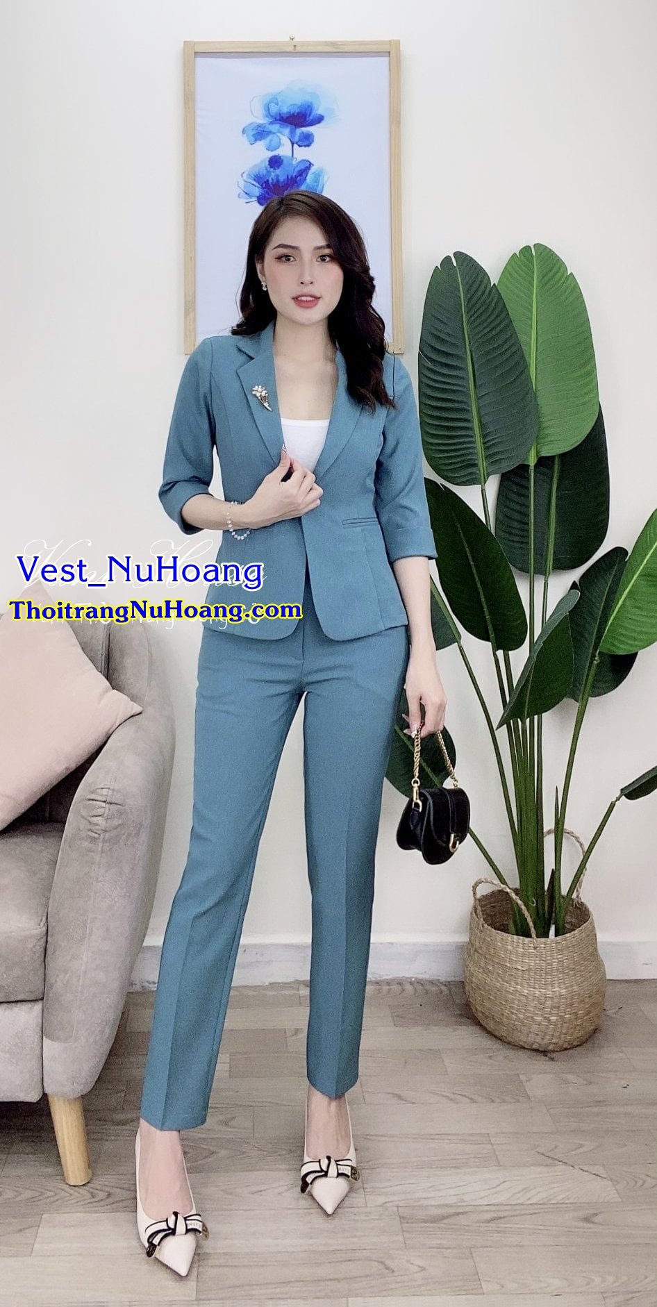 Áo vest ngắn nữ công sở tay lỡ 1 lớp VN0001 | Creme | Shopee Việt Nam