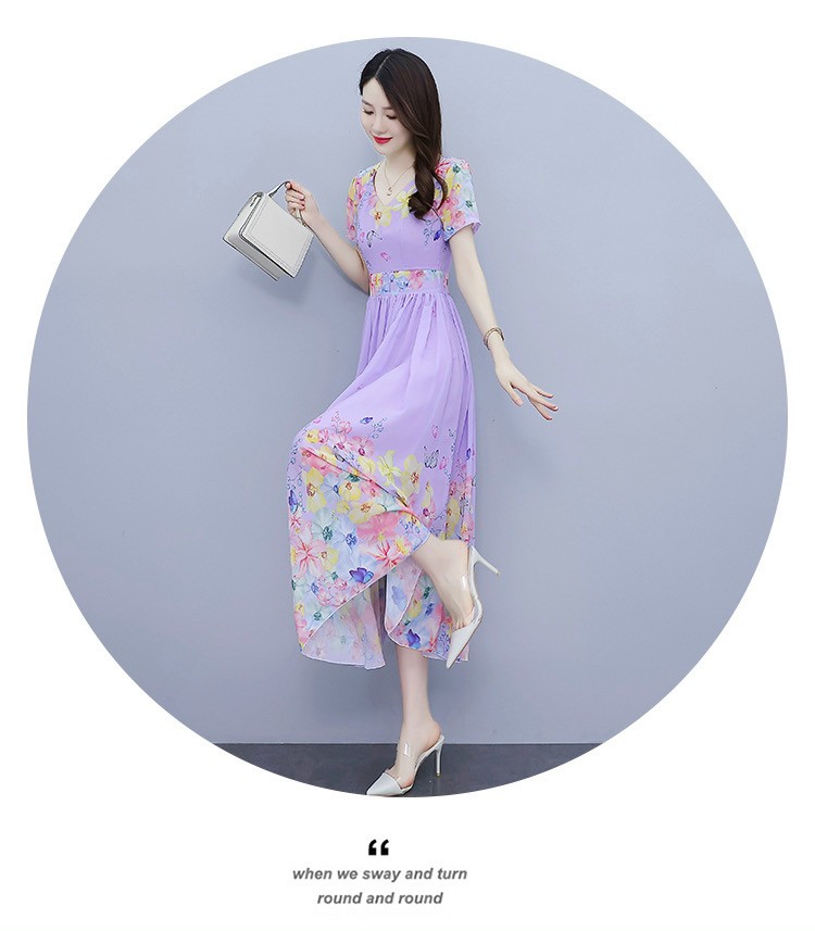 ĐẦM MAXI VOAN HOA SANG TRỌNG CAO CẤP-HN1160