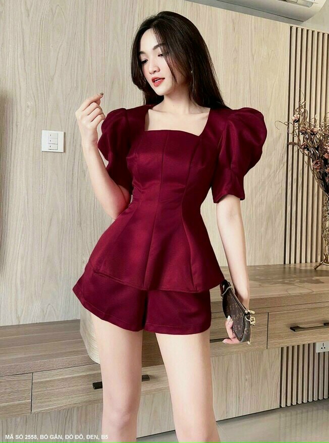 Đồ Bộ Ngắn tay phồng Cổ Vuông CAO CẤP-HN1165