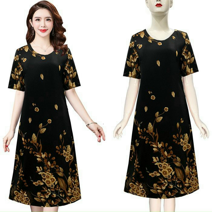 ĐẦM SUÔNG IN HOẠ TIẾT NHIỀU MÀU CAO CẤP SANG TRONG-HN1169