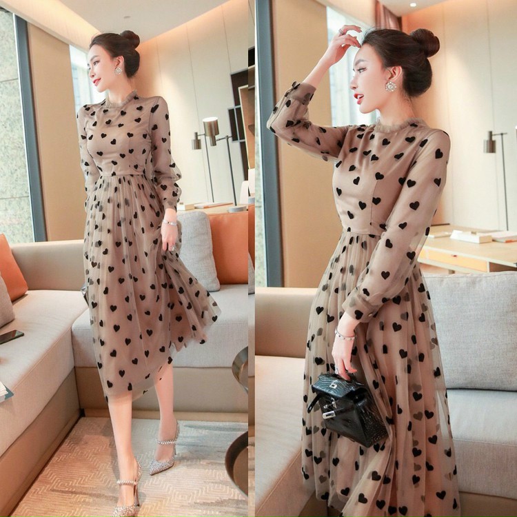 ĐẦM XOÈ HOẠ TIẾT TRÁI TIM CAO CẤP SANG TRỌNG-HN1193