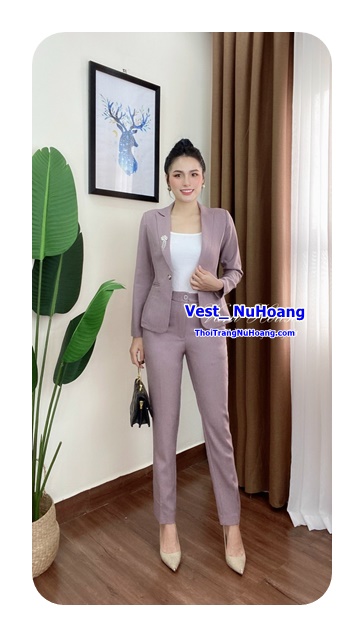 Bộ Vest nữ công sở cao cấp, áo dài tay, quần dài -VN135