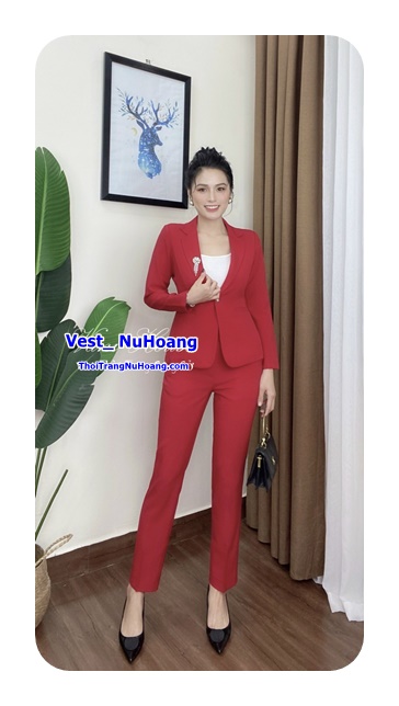 Bộ Vest nữ công sở cao cấp, áo dài tay, quần dài (Tặng kèm áo trong)-VN138