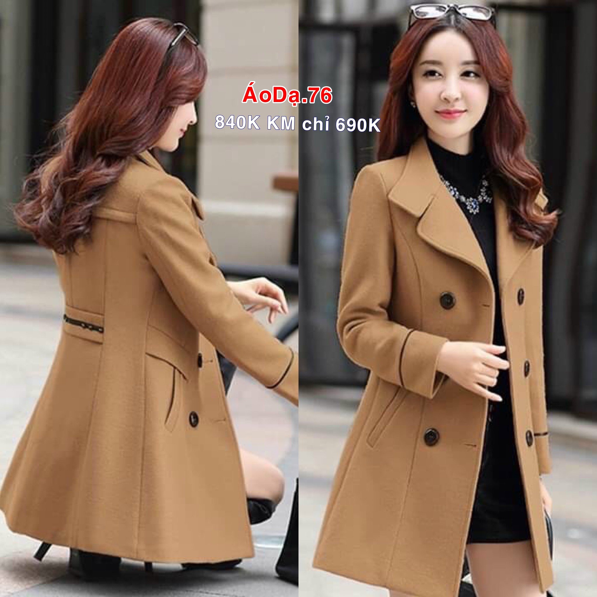 ÁO KHOÁC THU ĐÔNG DẠ LEN CAO CẤP HÀNG NHẬP MỚI -AD75