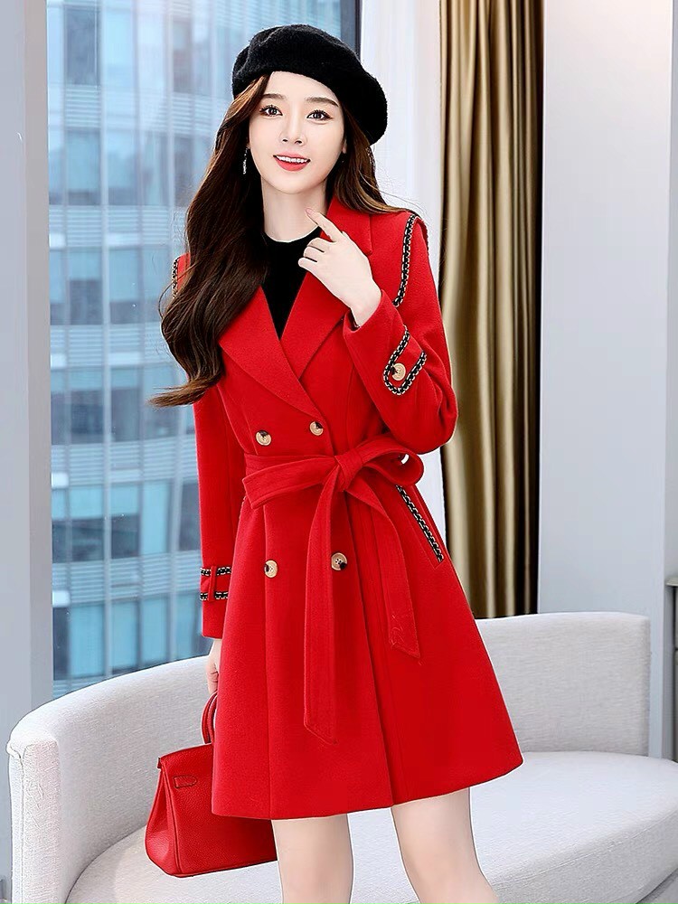 ÁO KHOÁC DẠ CỔ VEST PHỐI VIỀN KIM TUYẾN - AD83