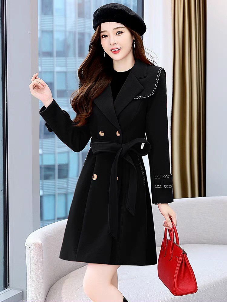 ÁO KHOÁC DẠ CỔ VEST PHỐI VIỀN KIM TUYẾN - AD83