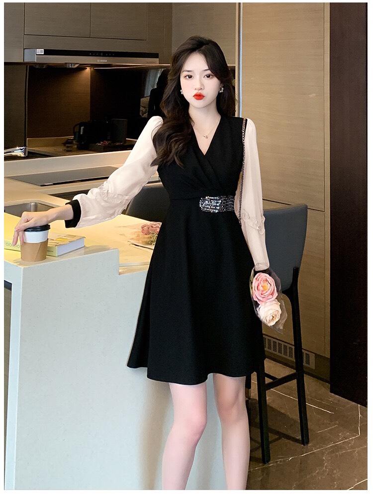 ĐẦM XÒE TAY VOAN EO KIM SA CAO CẤP SANG TRỌNG-HN1208