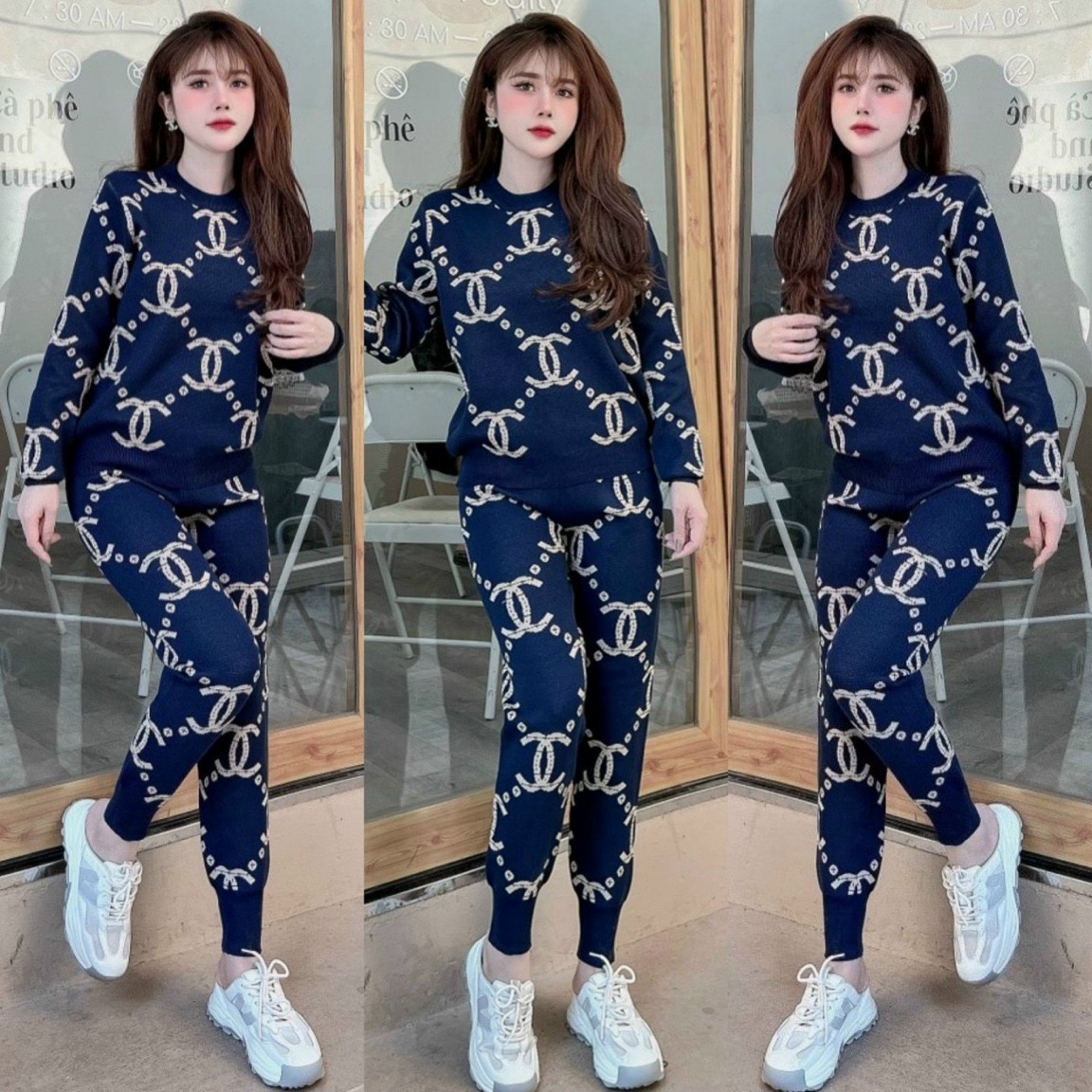 SET BỘ TAY DÀI HỌA TIẾT CHANEL -BTN468